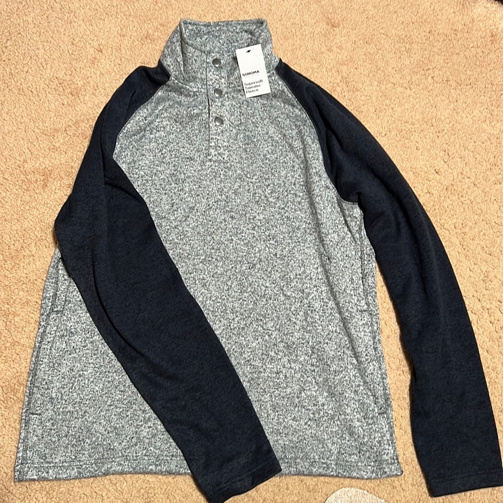 BRAND NEW! Men's Large Sonoma Modern-Fit Sweater Fleece Mockneck Pullover